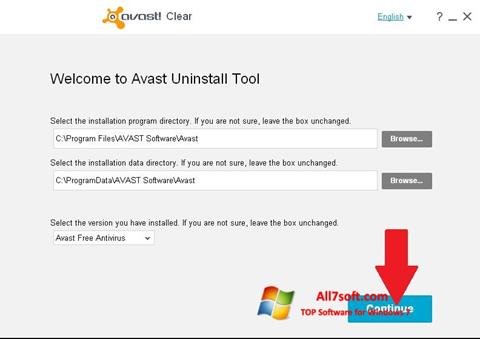 Screenshot Avast Uninstall Utility für Windows 7