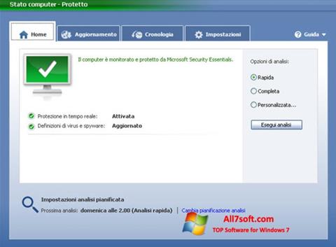 Screenshot Microsoft Security Essentials für Windows 7