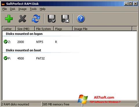 Screenshot SoftPerfect RAM Disk für Windows 7