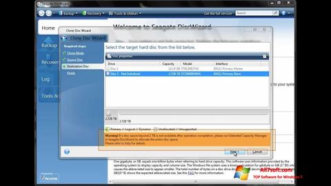 Screenshot Seagate DiscWizard für Windows 7