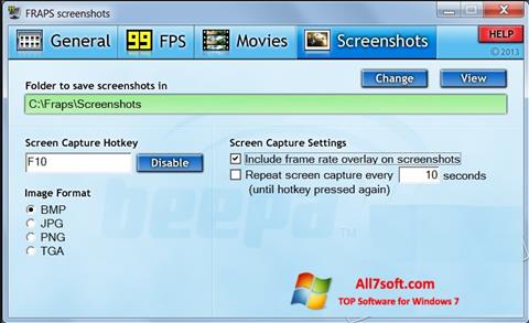 Screenshot Fraps für Windows 7