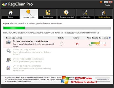 Screenshot RegClean Pro für Windows 7
