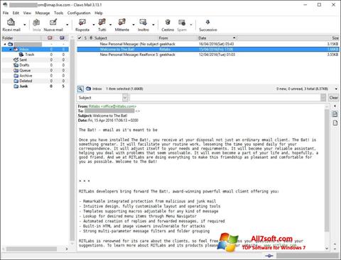 Screenshot Claws Mail für Windows 7