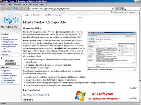 Screenshot Mozilla Firefox für Windows 7