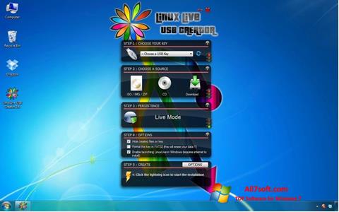 Screenshot LinuxLive USB Creator für Windows 7