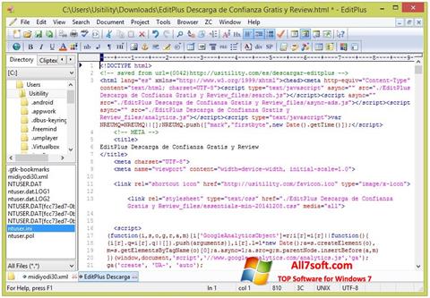 Screenshot EditPlus für Windows 7