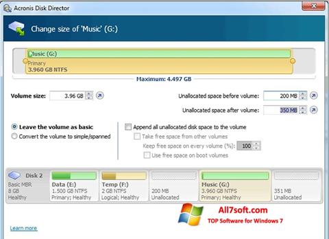 Screenshot Acronis Disk Director für Windows 7