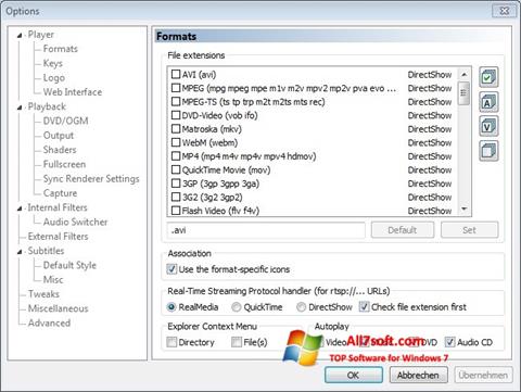 Screenshot Combined Community Codec Pack für Windows 7