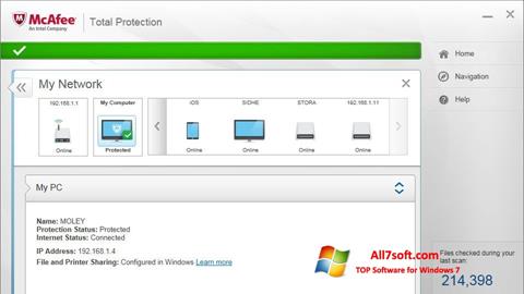 Screenshot McAfee Total Protection für Windows 7
