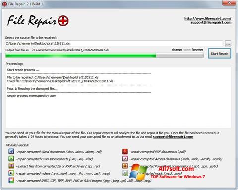 Screenshot File Repair für Windows 7
