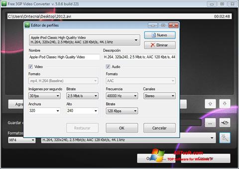 Screenshot Free MP4 Video Converter für Windows 7