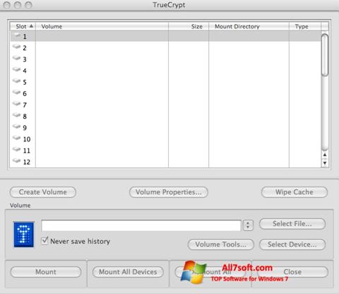 Screenshot TrueCrypt für Windows 7