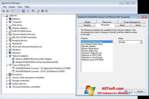 Screenshot REALTEK RTL8139 für Windows 7
