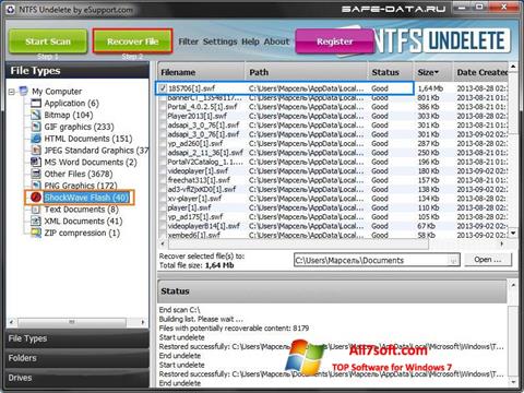 Screenshot NTFS Undelete für Windows 7