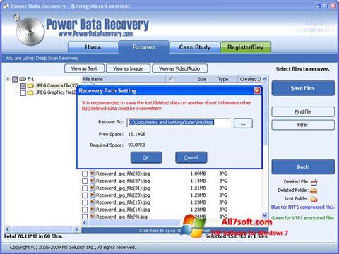Screenshot Power Data Recovery für Windows 7