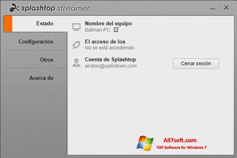 Screenshot Splashtop Streamer für Windows 7