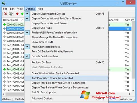 Screenshot USBDeview für Windows 7