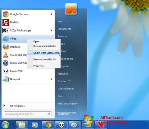 Screenshot ViStart für Windows 7