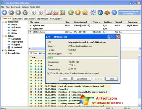 Screenshot Download Master für Windows 7