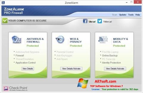 Screenshot ZoneAlarm Pro für Windows 7