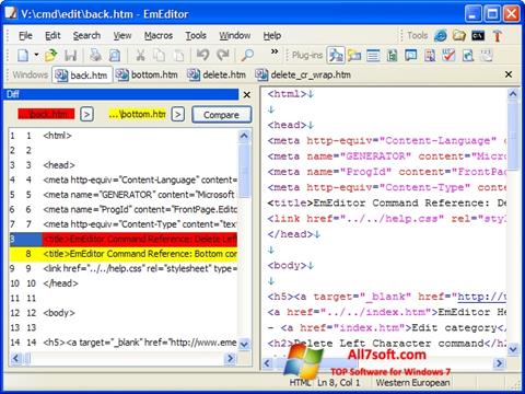Screenshot EmEditor für Windows 7