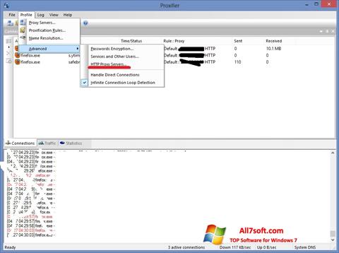Screenshot Proxifier für Windows 7