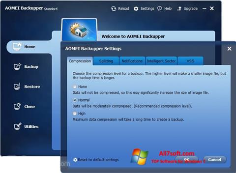 Screenshot AOMEI Backupper für Windows 7