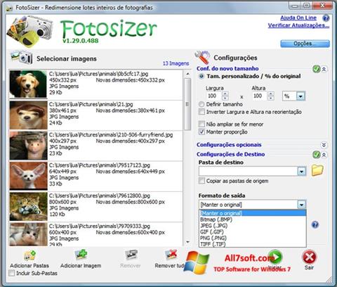 Screenshot Fotosizer für Windows 7