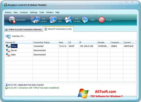 Screenshot Anyplace Control für Windows 7
