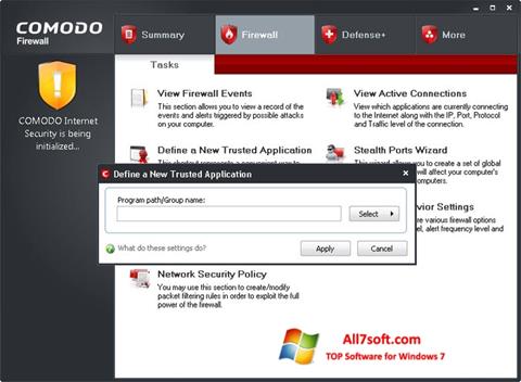 Screenshot Comodo Firewall für Windows 7
