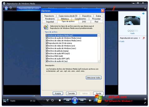 Screenshot Windows Media Player für Windows 7