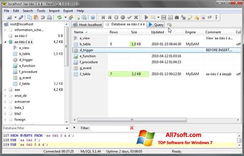 Screenshot HeidiSQL für Windows 7