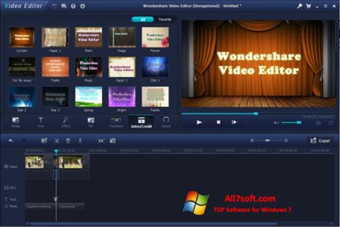 Screenshot Wondershare Video Editor für Windows 7