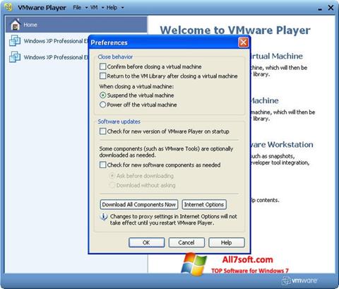 Screenshot VMware Player für Windows 7