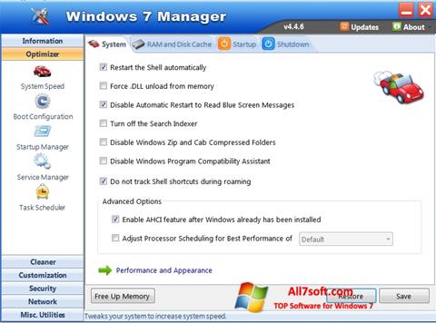 Screenshot Windows 7 Manager für Windows 7