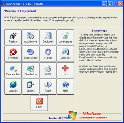 Screenshot EasyCleaner für Windows 7