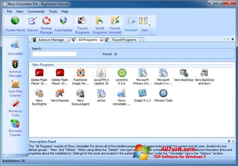 Screenshot Revo Uninstaller Pro für Windows 7