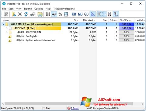 Screenshot TreeSize Free für Windows 7