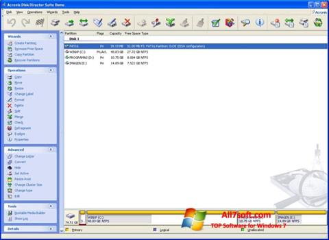 Screenshot Acronis Disk Director Suite für Windows 7