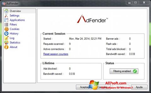 Screenshot AdFender für Windows 7