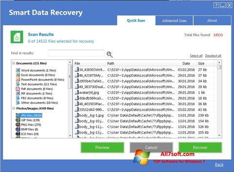 Screenshot Smart Data Recovery für Windows 7