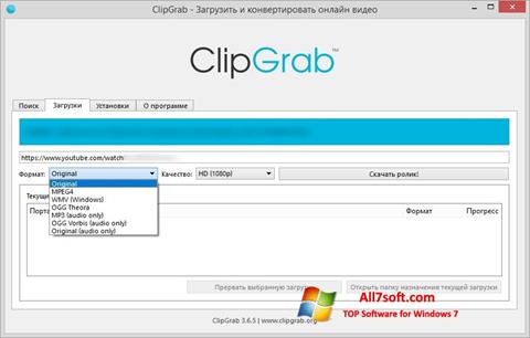 Screenshot ClipGrab für Windows 7