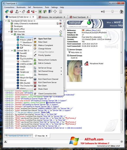 Screenshot TeamSpeak für Windows 7