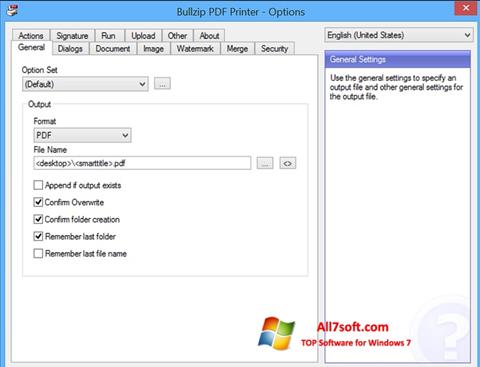 Screenshot BullZip PDF Printer für Windows 7