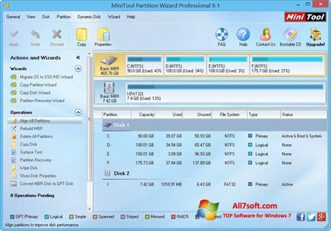 Screenshot MiniTool Partition Wizard für Windows 7