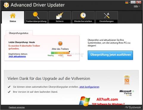 Screenshot Advanced Driver Updater für Windows 7