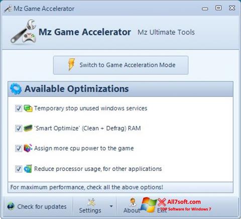 Screenshot Mz Game Accelerator für Windows 7
