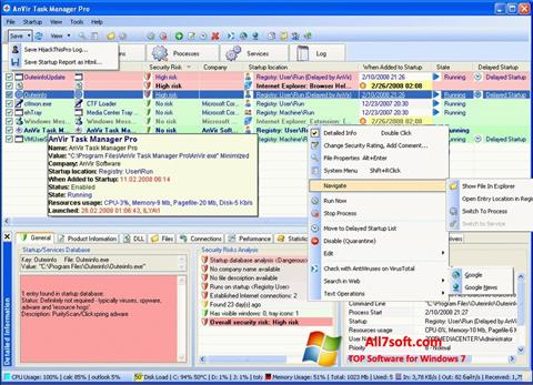 Screenshot AnVir Task Manager für Windows 7