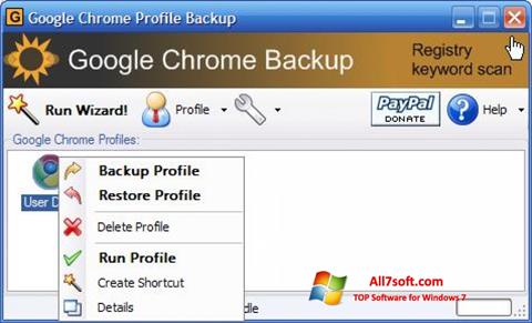 Screenshot Google Chrome Backup für Windows 7