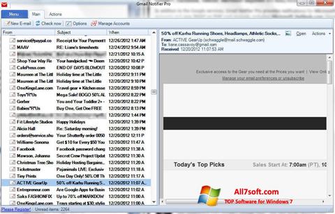 Screenshot Gmail Notifier für Windows 7